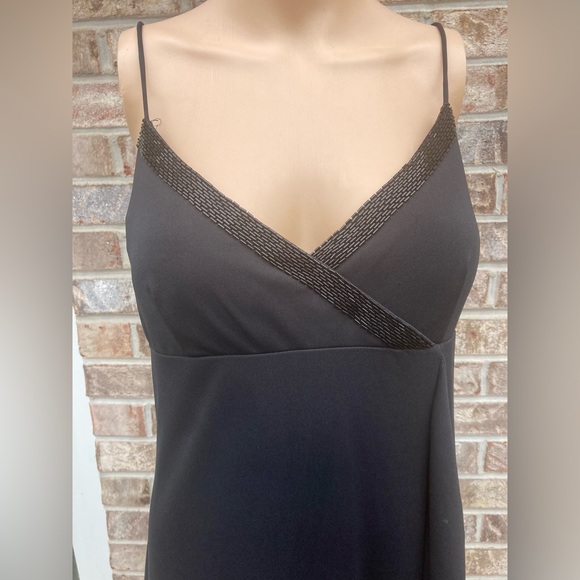 Black Beaded Y2K Ruffle 13/14 Draped Prom Dress - Picture 10 of 12